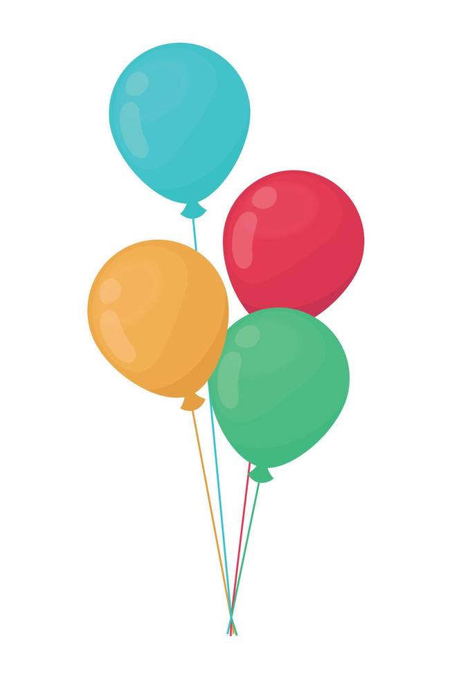 bunch balloons party vector