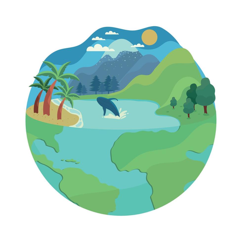 earth map ecology vector