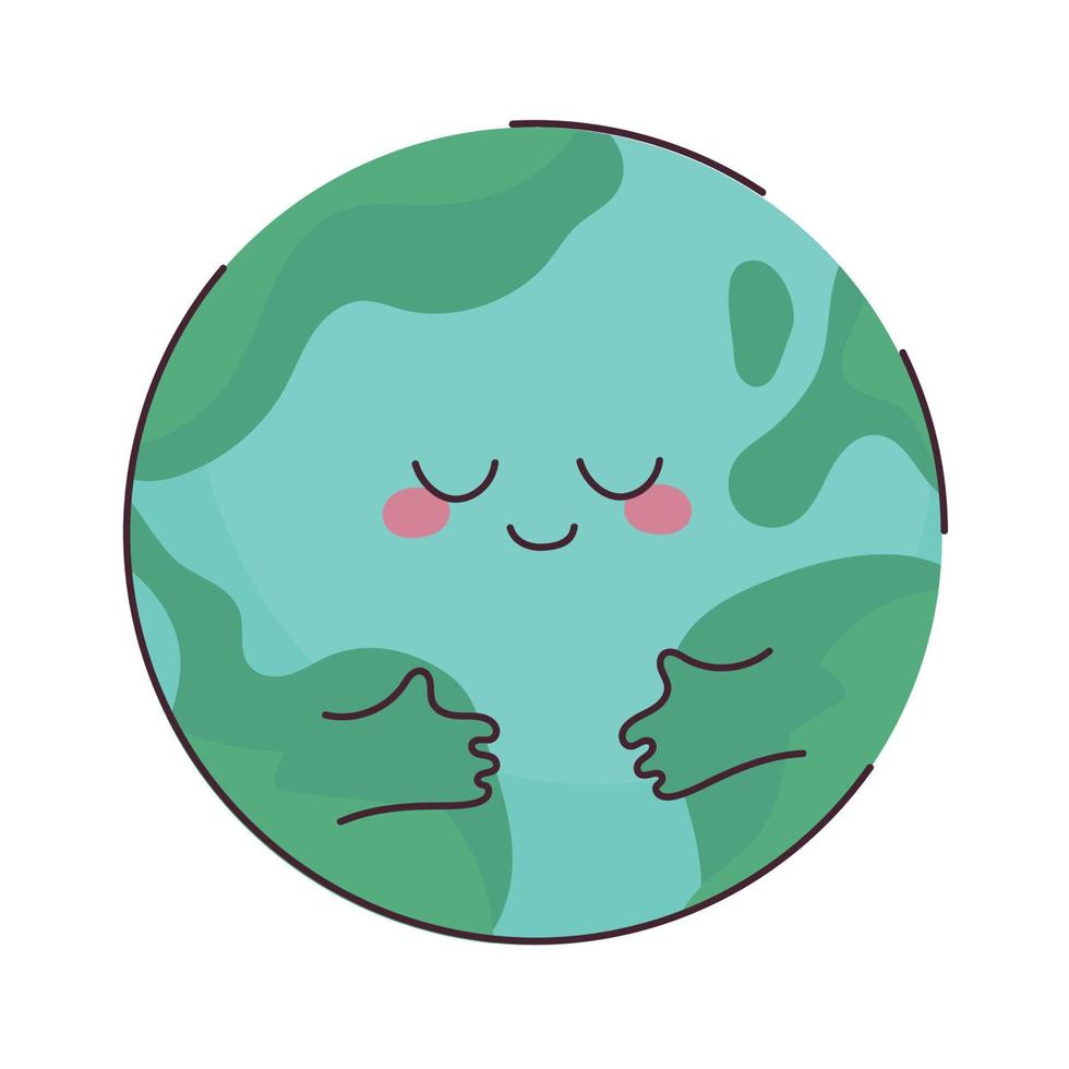 cute earth map vector