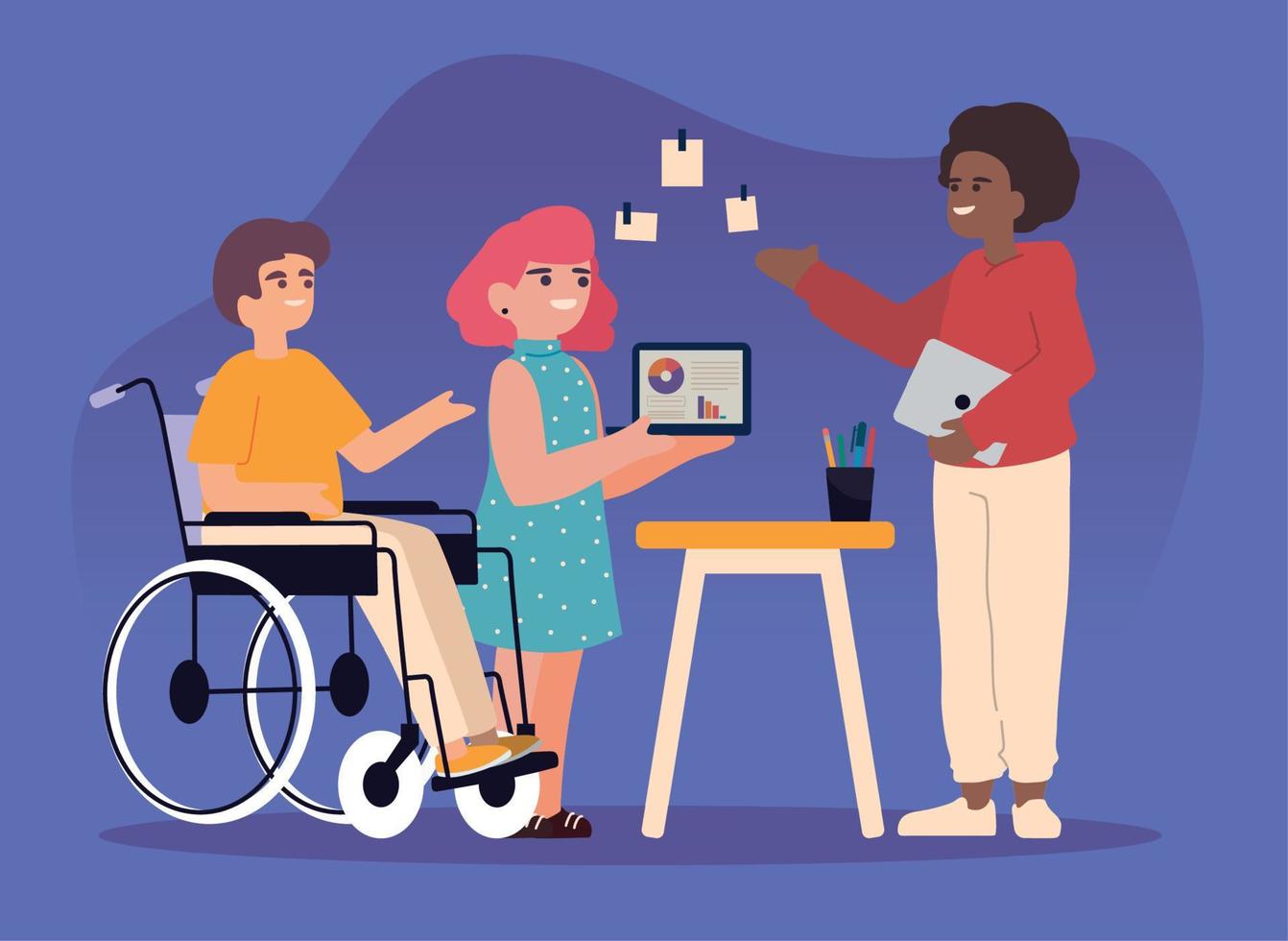 diverse people working vector