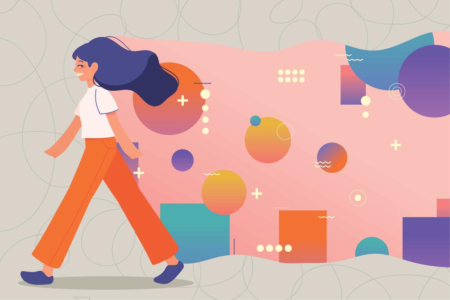 woman think positive vector