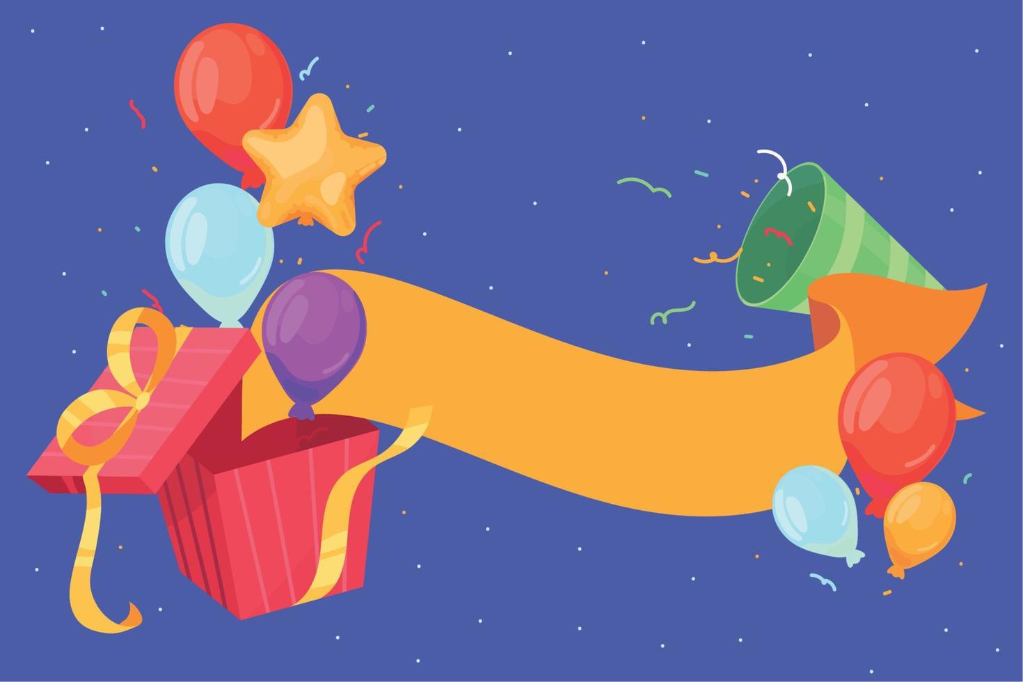 party gift and ribbon vector