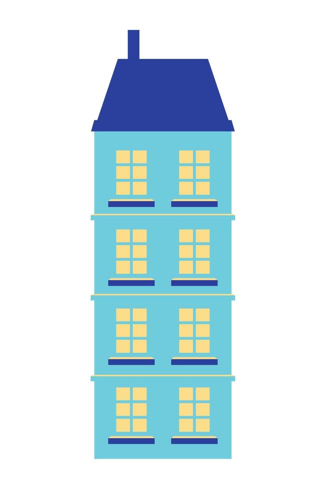 retro building facade vector