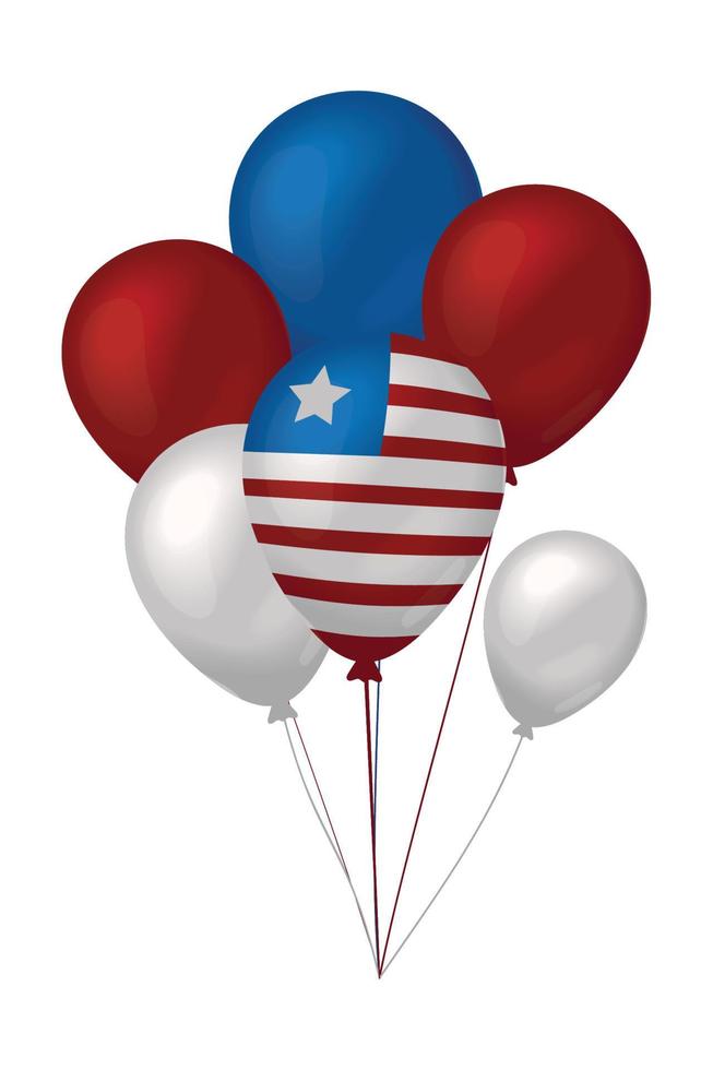 bandera de estados unidos en globos vector