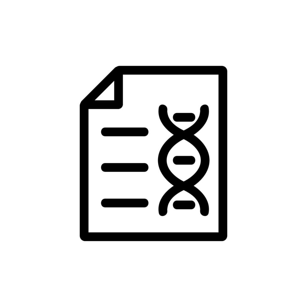 dna document icon vector. Isolated contour symbol illustration vector