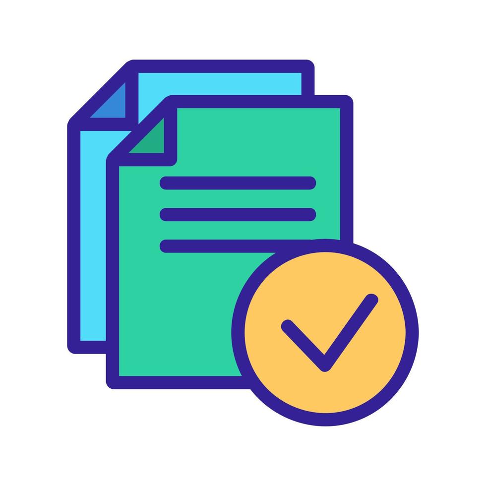 confirmed documents icon vector. Isolated contour symbol illustration vector