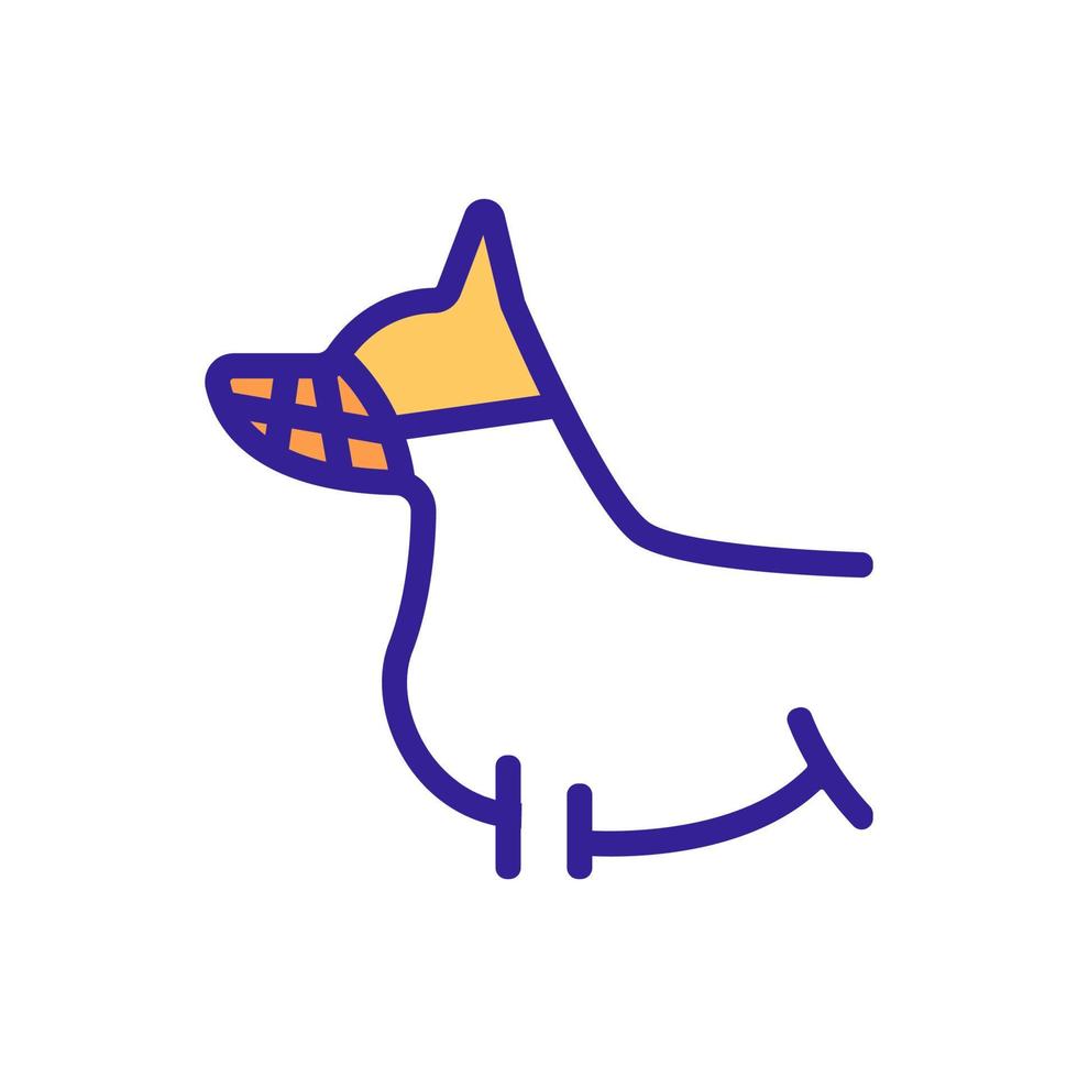 dog in muzzle icon vector outline illustration