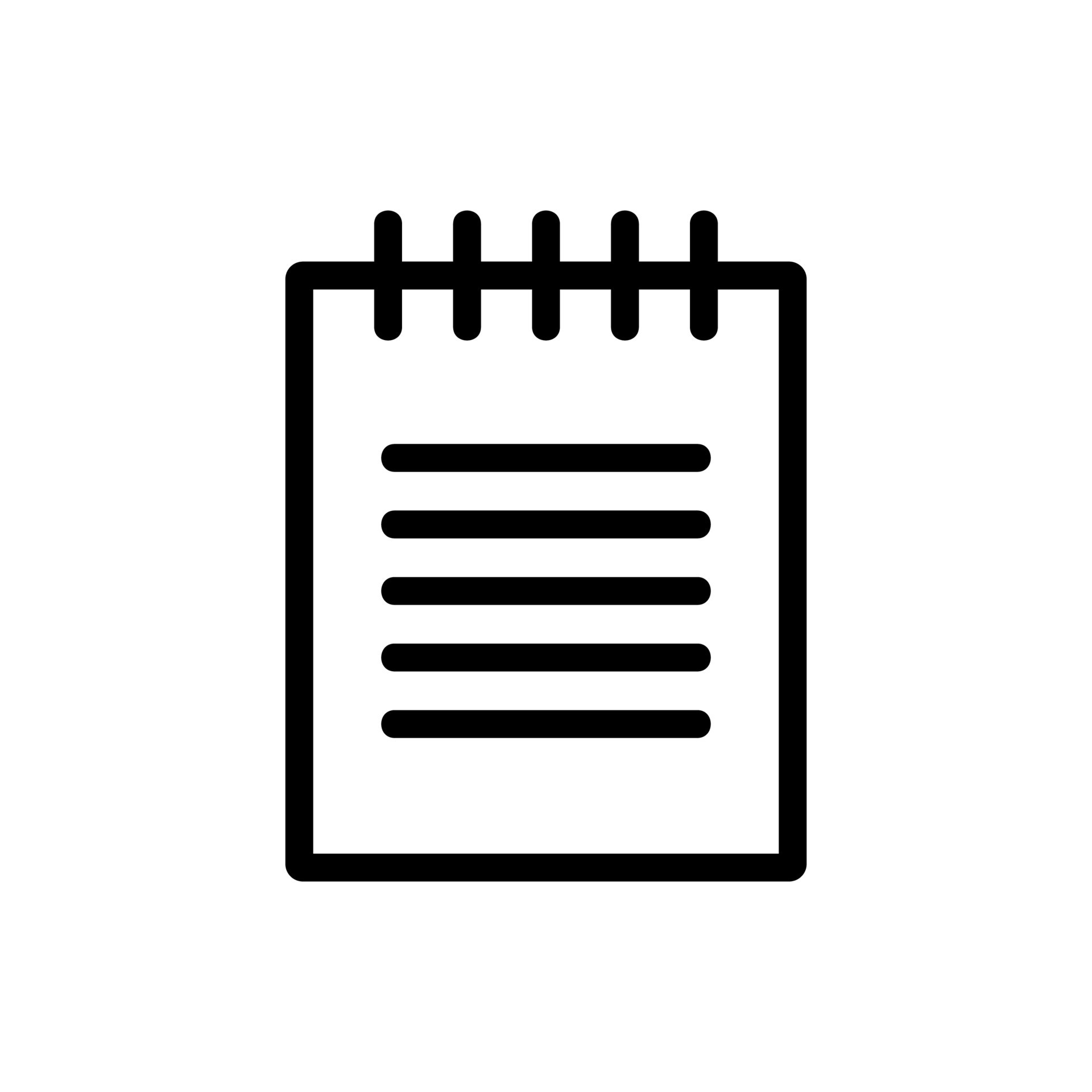 notepad to record the vector icon. Isolated contour symbol illustration