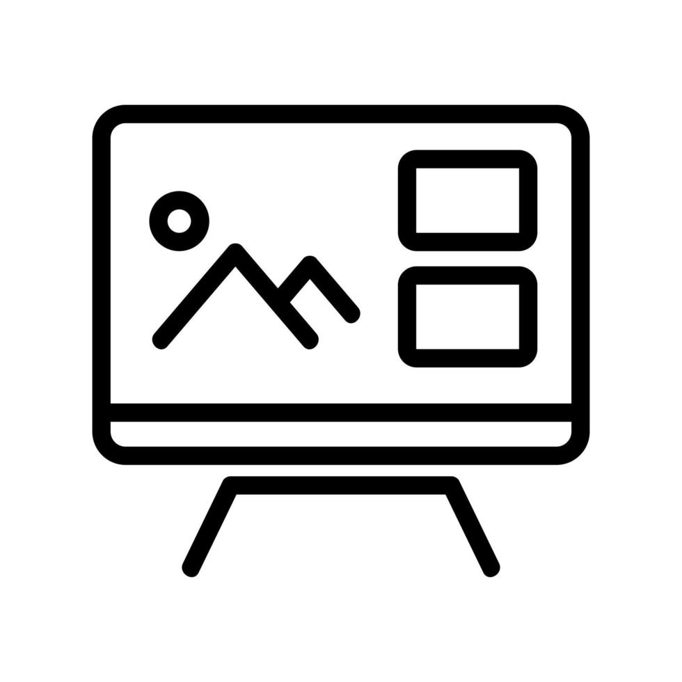 TV vector icon. Isolated contour symbol illustration