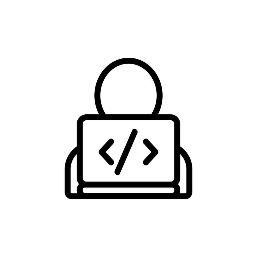 programmer icon vector. Isolated contour symbol illustration vector