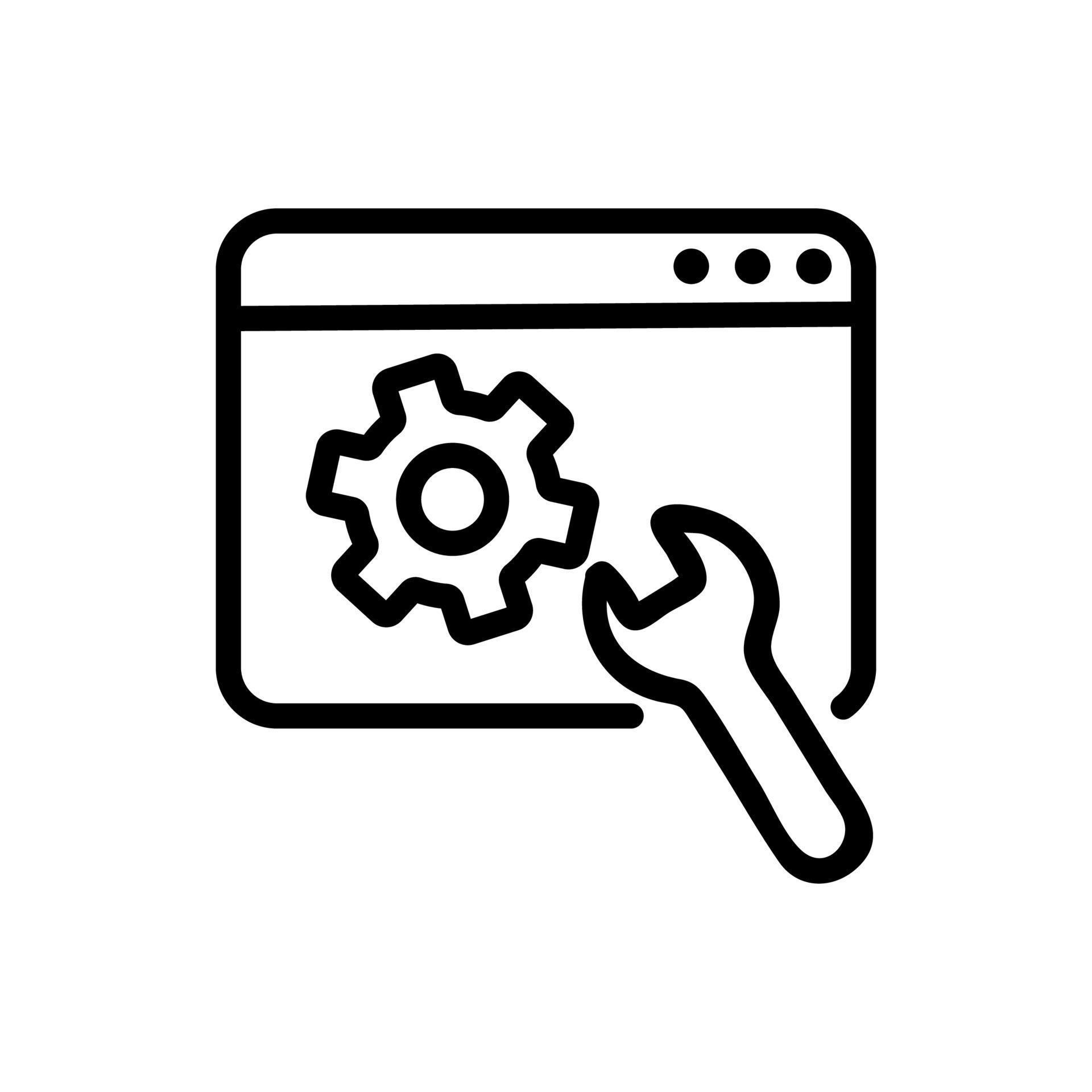 Set up the programming icon vector. Isolated contour symbol ...