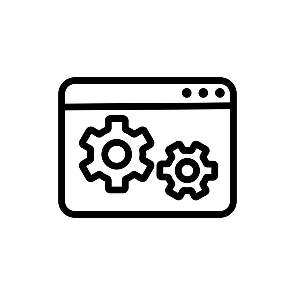 Set up the programming icon vector. Isolated contour symbol illustration vector