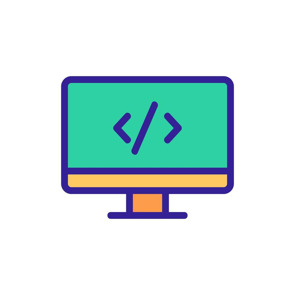 code programming icon vector. Isolated contour symbol illustration vector