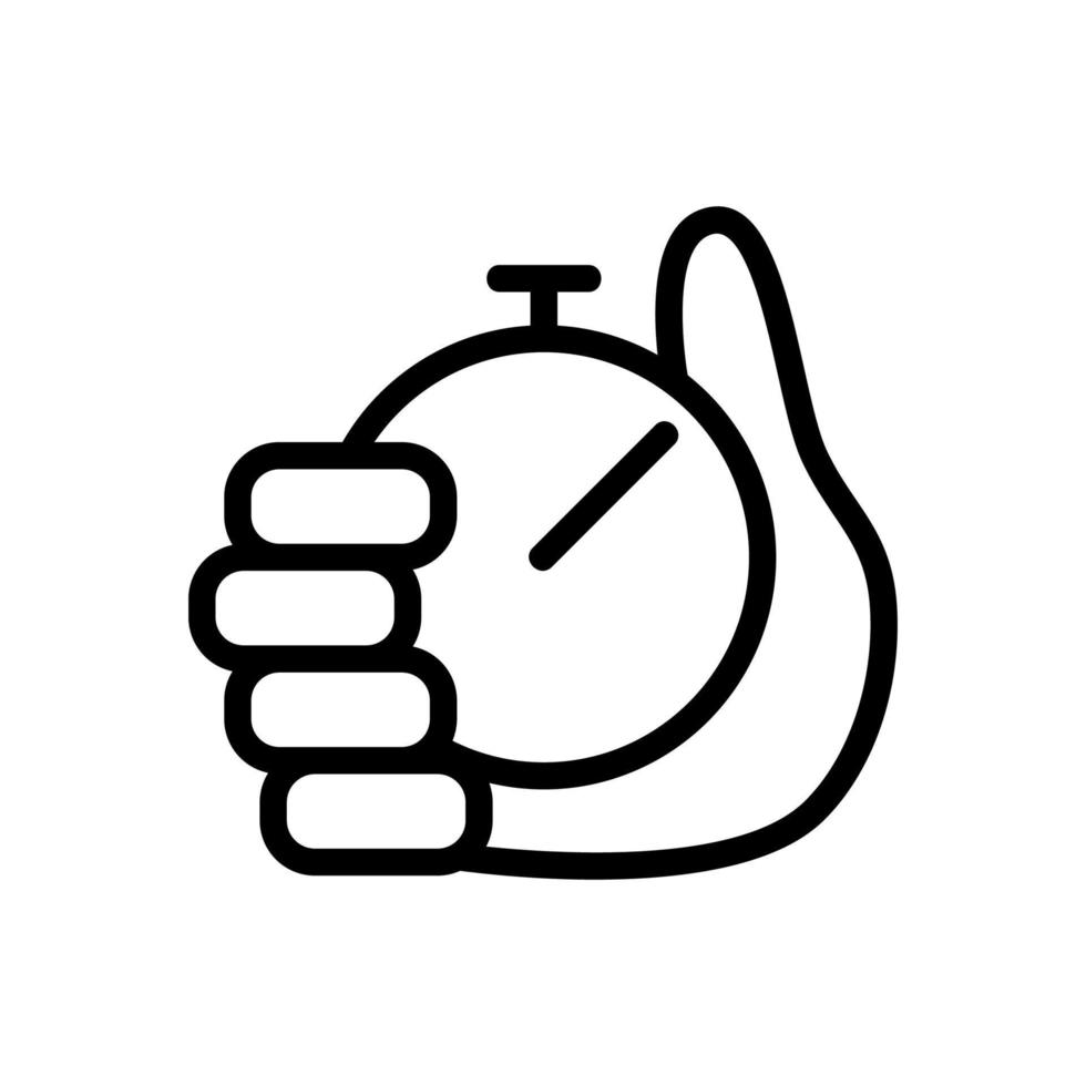 hand timer icon vector outline illustration