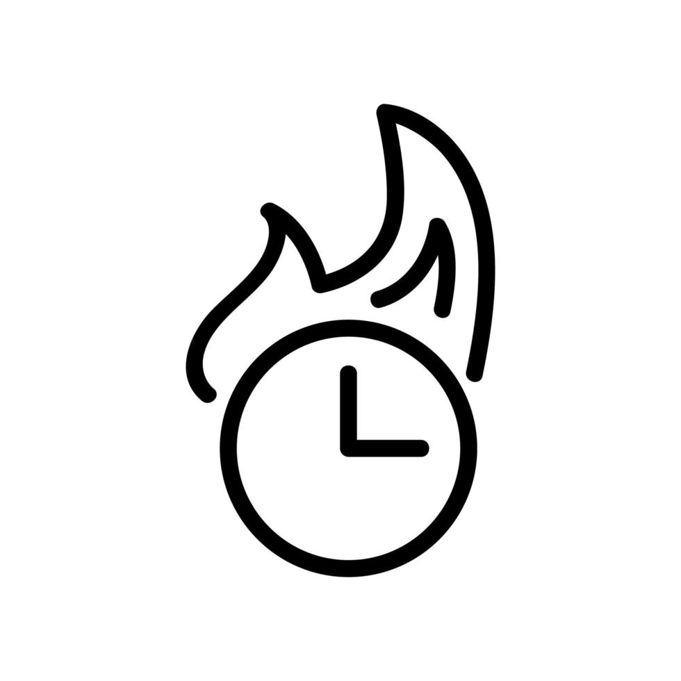 watch the fire icon vector outline illustration