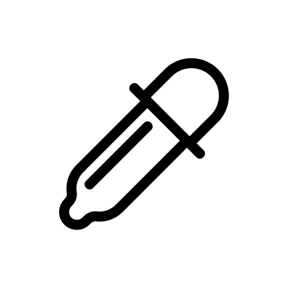 pipette icon vector. Isolated contour symbol illustration vector