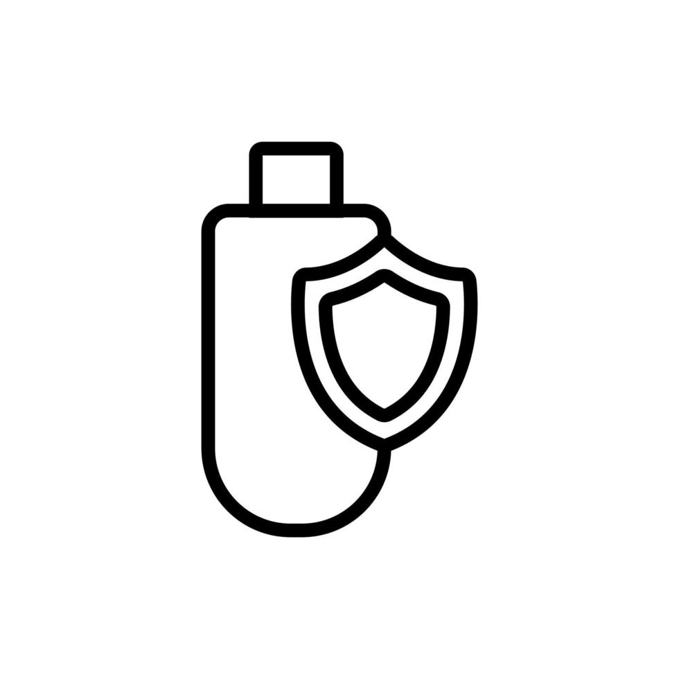 Protect the information media icon vector. Isolated contour symbol illustration vector