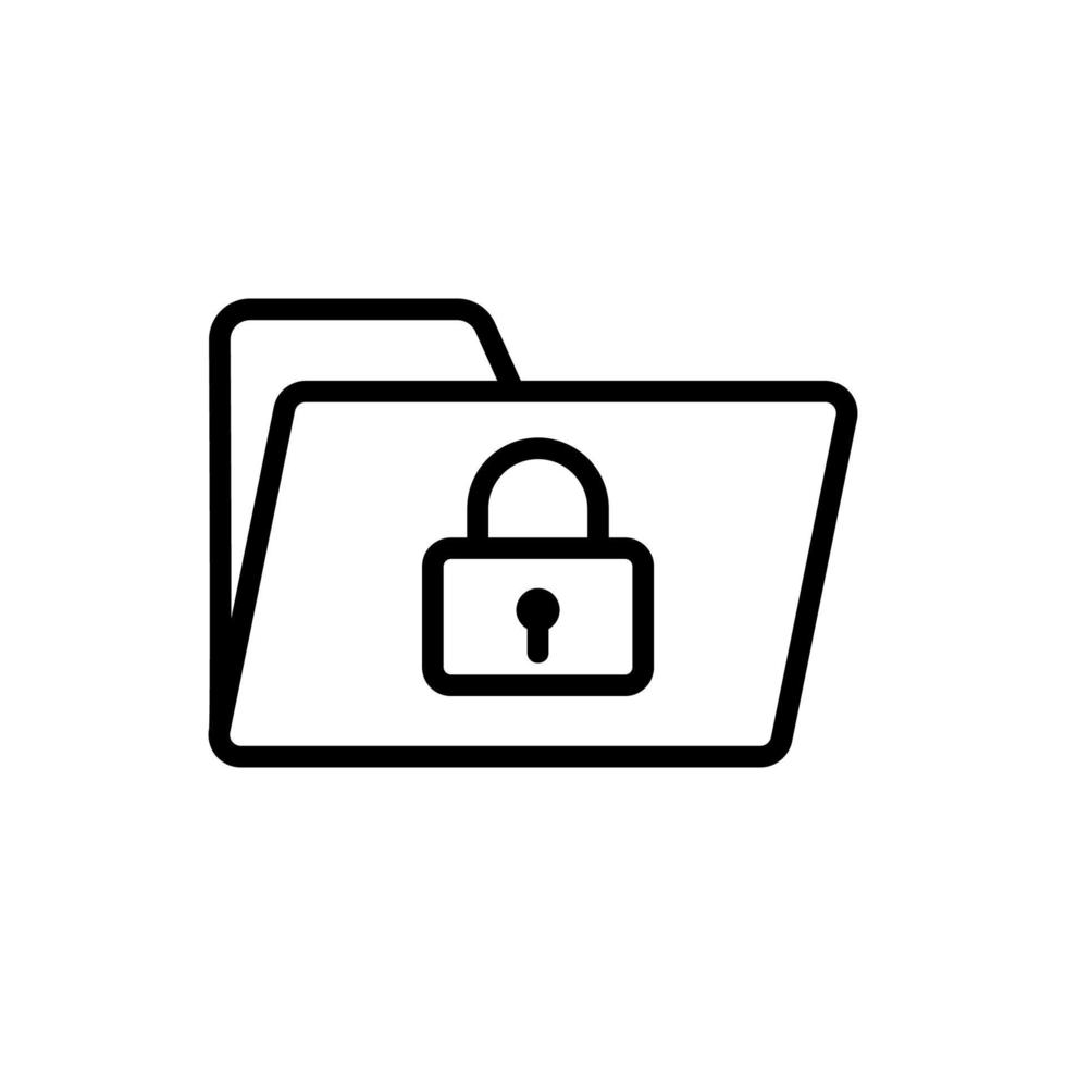 Protect the vector icon folder. Isolated contour symbol illustration