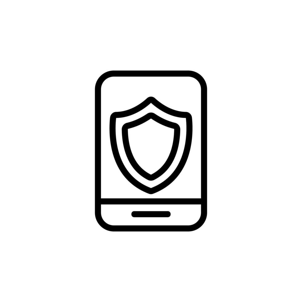 Protect the mobile phone icon vector. Isolated contour symbol illustration vector