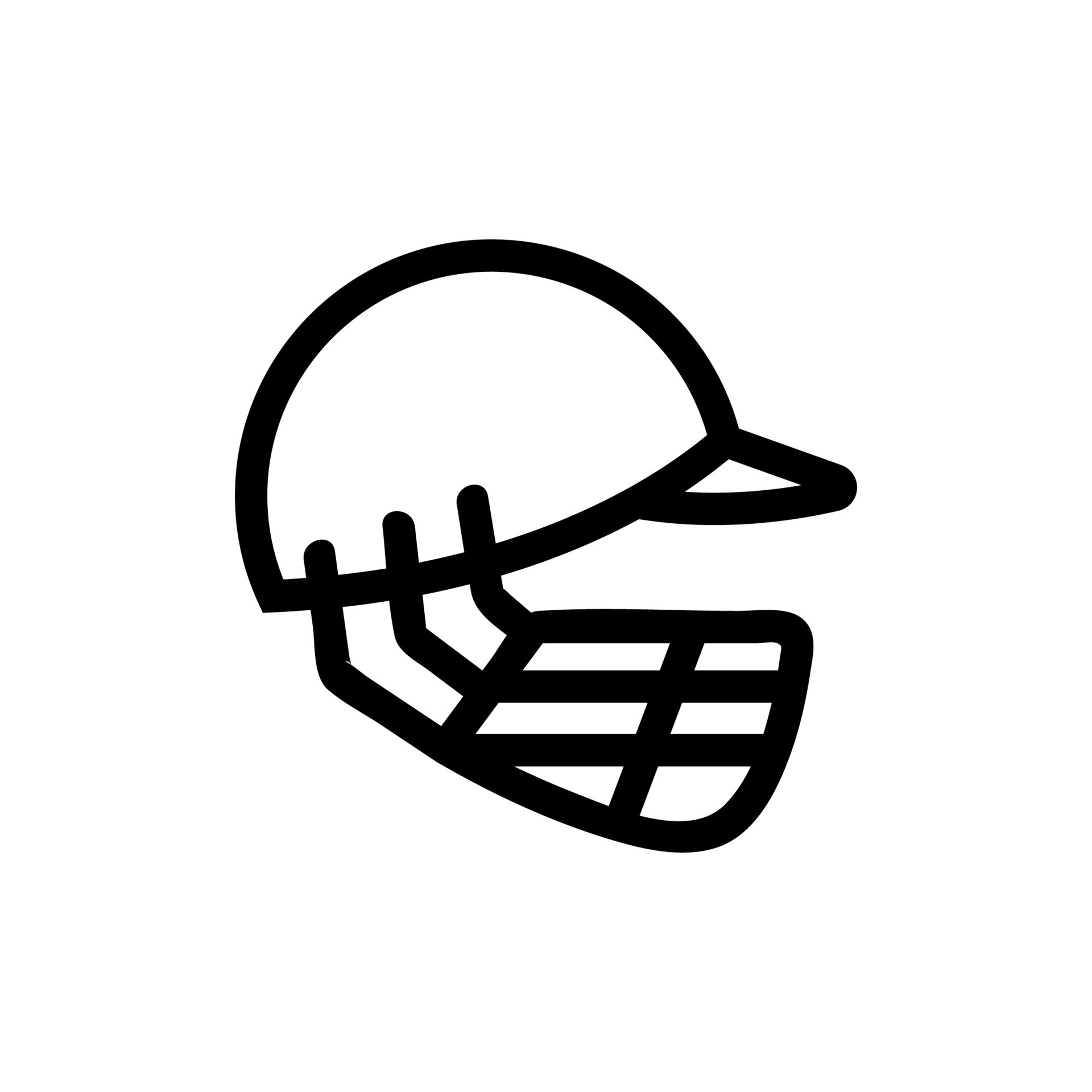 Cricket helmet icon vector. Isolated contour symbol illustration