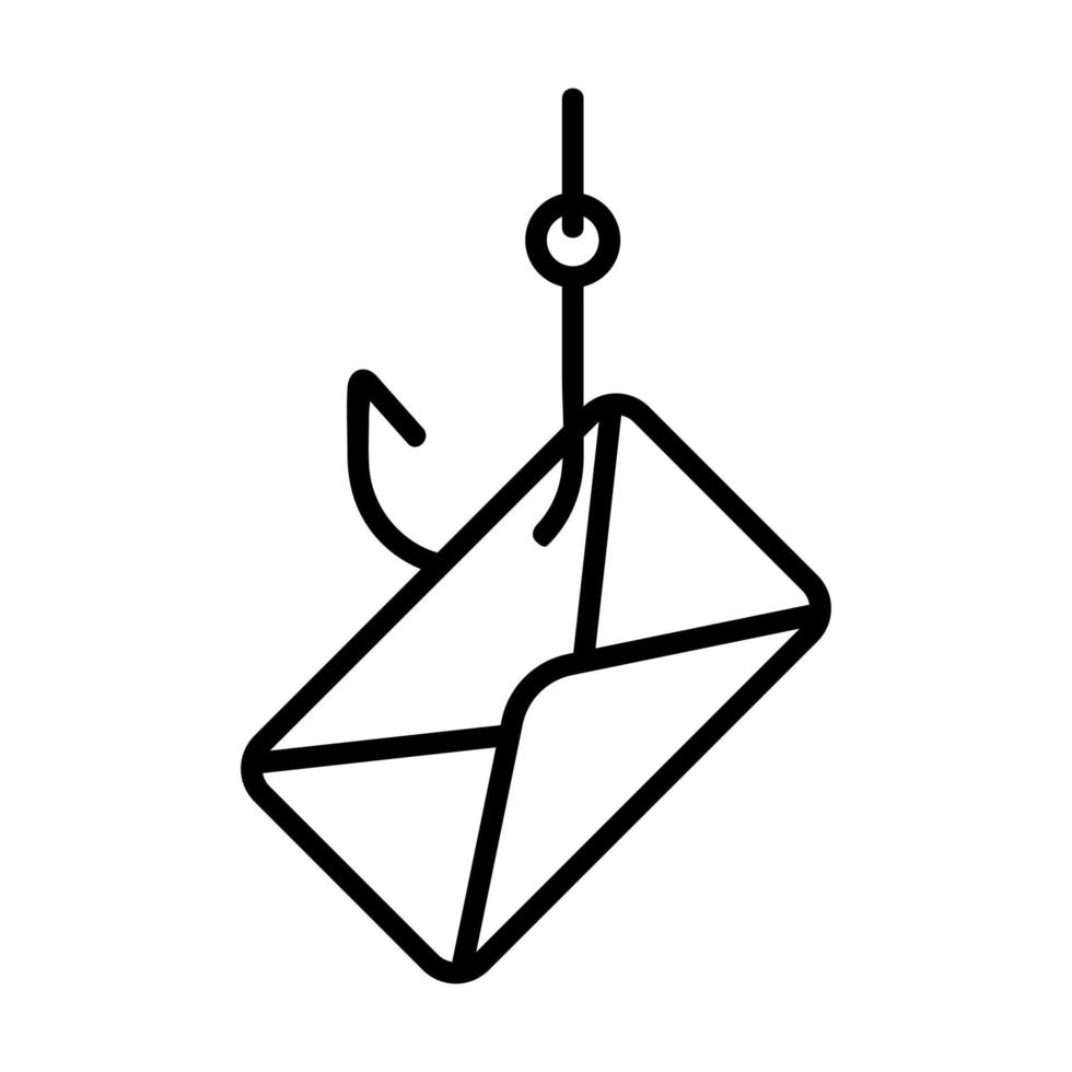 vector de icono de correo de phishing. ilustración de símbolo de contorno aislado