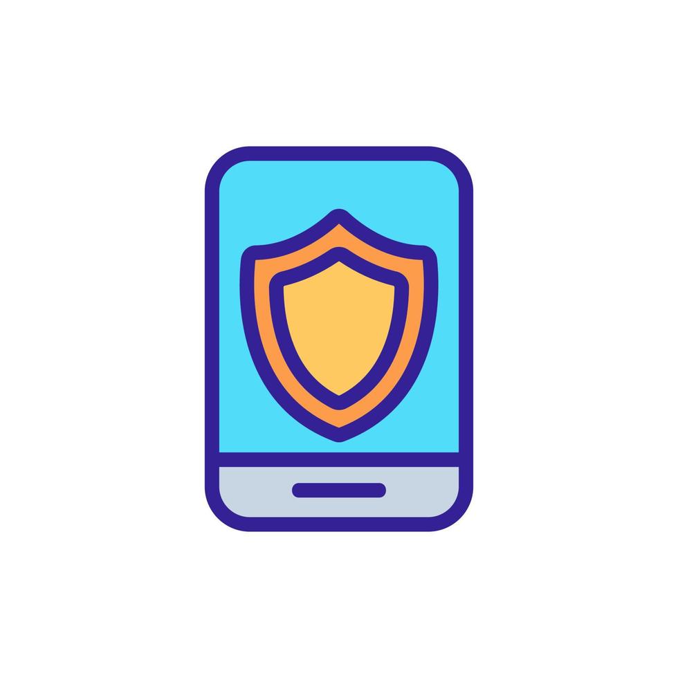Protect the mobile phone icon vector. Isolated contour symbol illustration vector