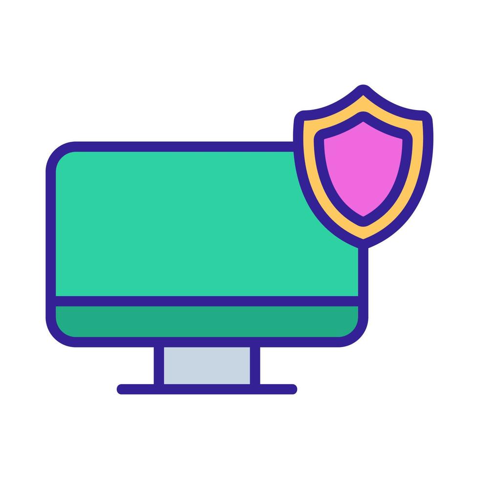 Protect your personal computer icon vector. Isolated contour symbol illustration vector