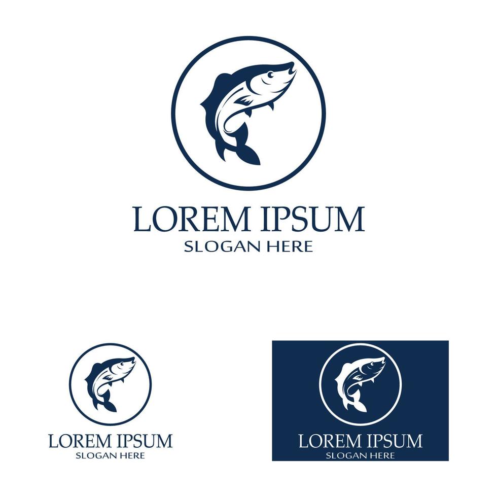 Fish logo template vector