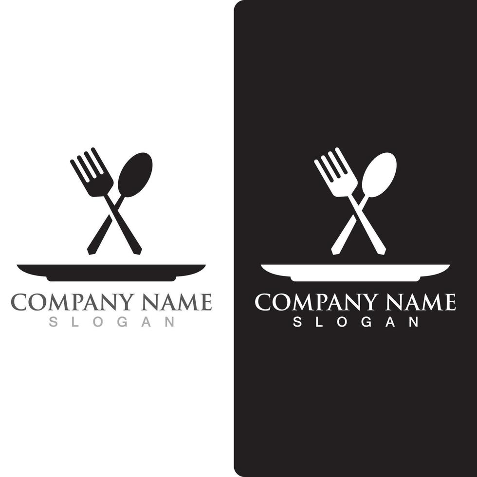 Spoon and fork logo and symbol vector