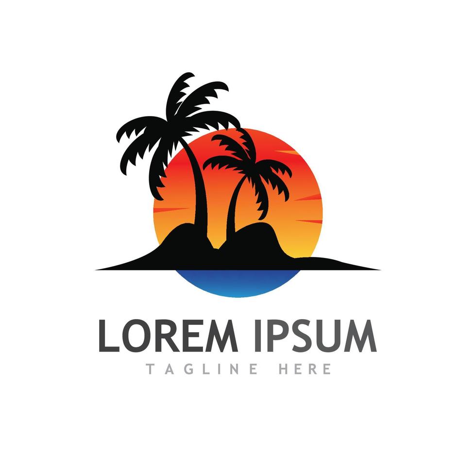 plantilla de logotipo de verano de palmera vector