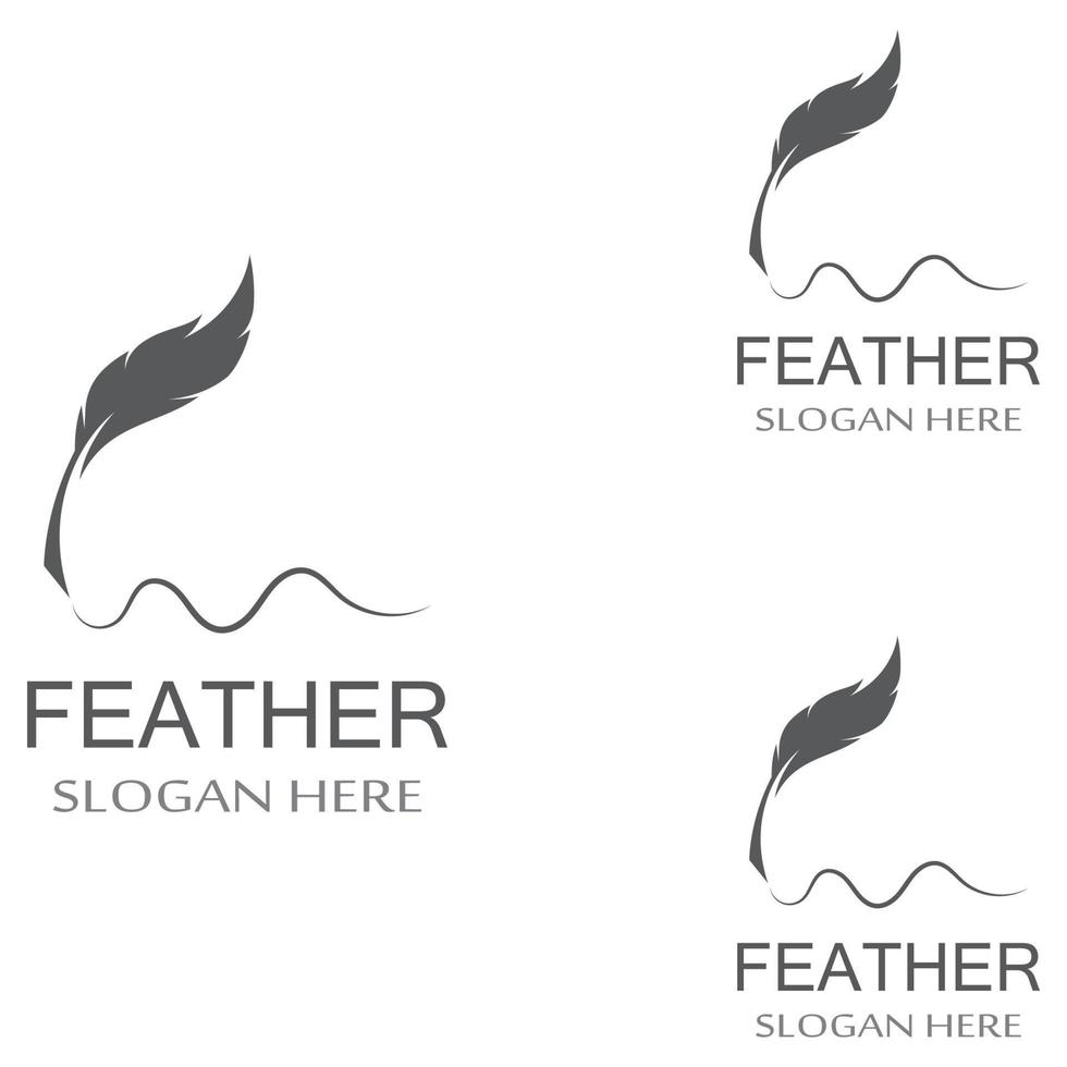 Feather pen Logo template vector
