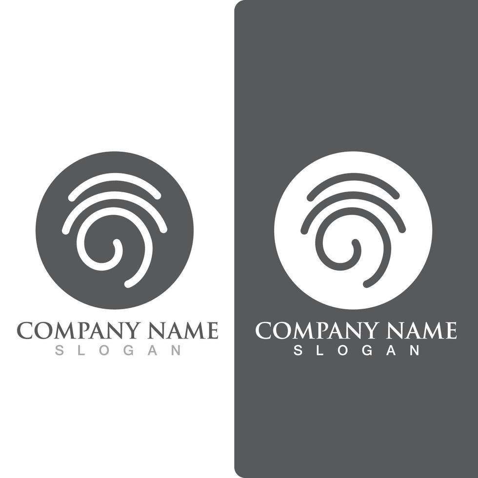 Fingerprint logo and symbol vector element