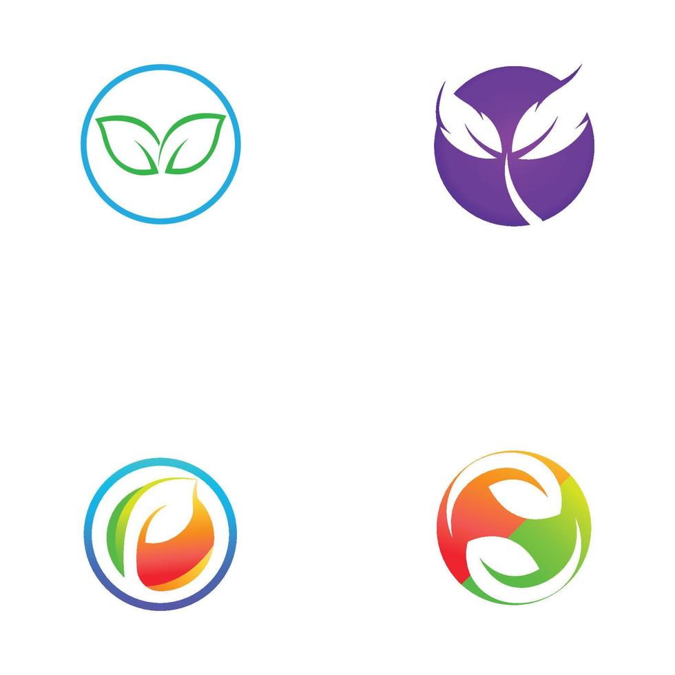 Green leaf logo. Vector design of gardens, plants and nature.