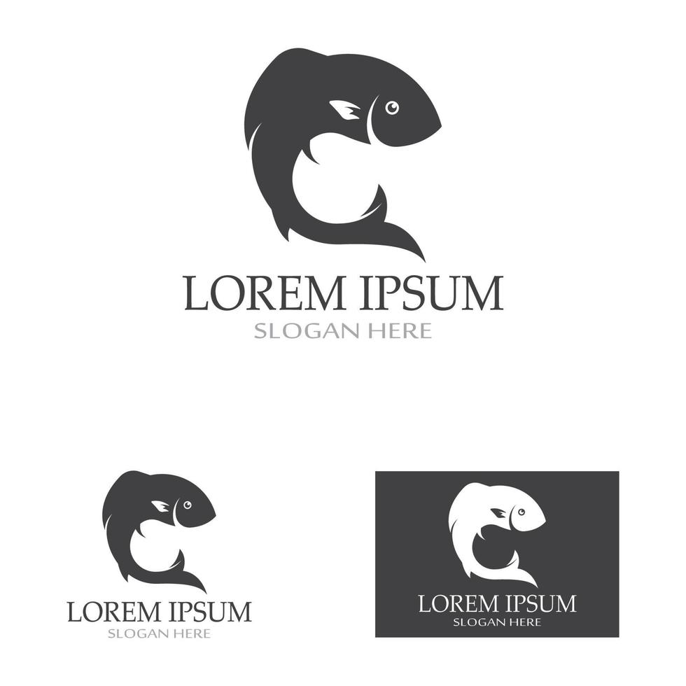 Fish logo template vector