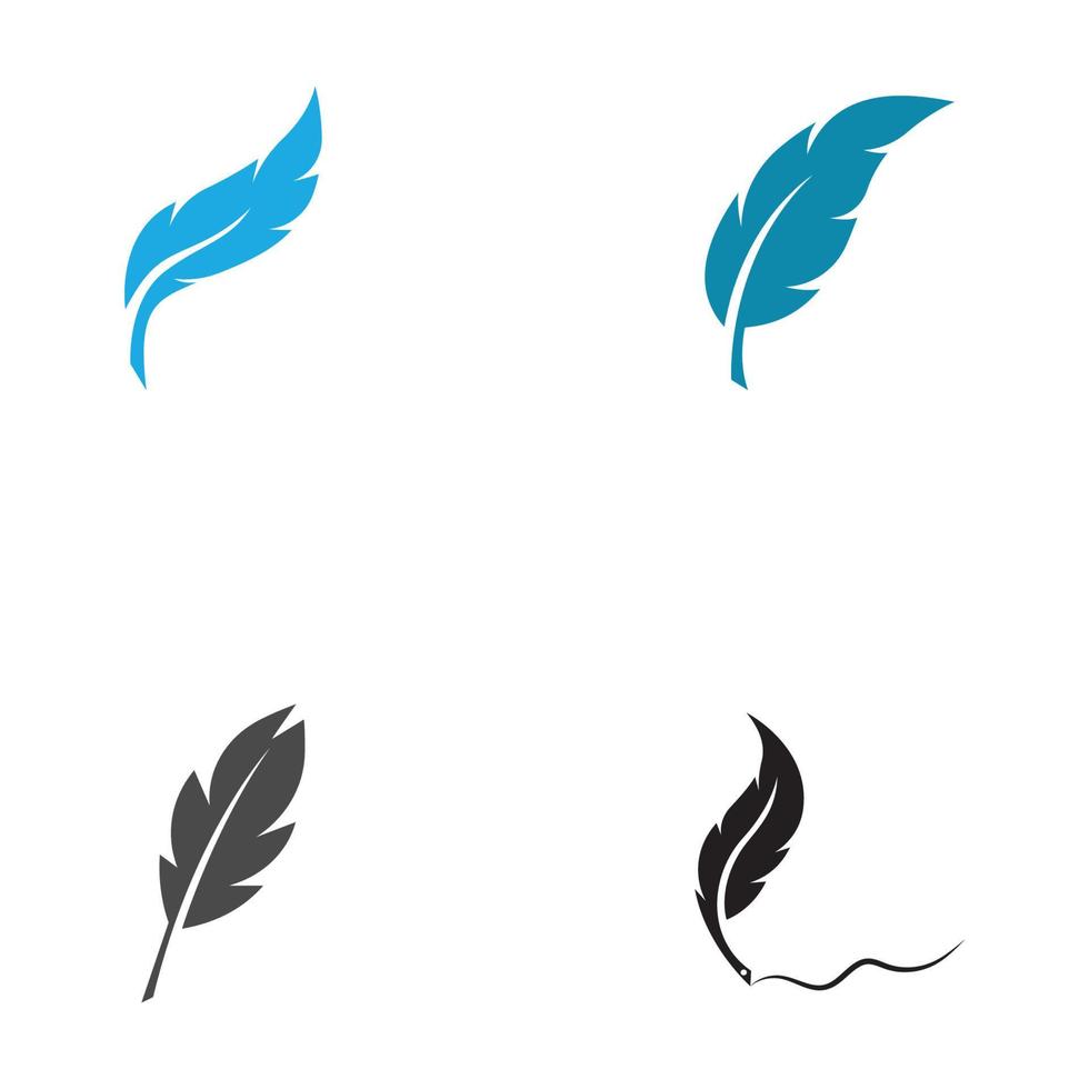 logotipo de pluma, logotipo de pluma de pluma y diseño de vector de logotipo de pluma de bufete de abogados.