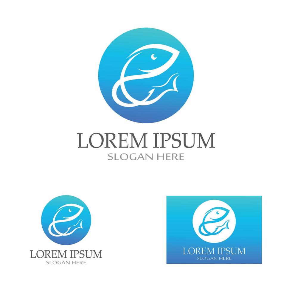Fish logo template vector