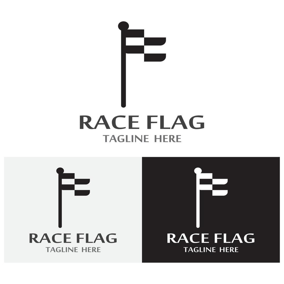 plantilla de vector de logotipo de icono de bandera de carrera