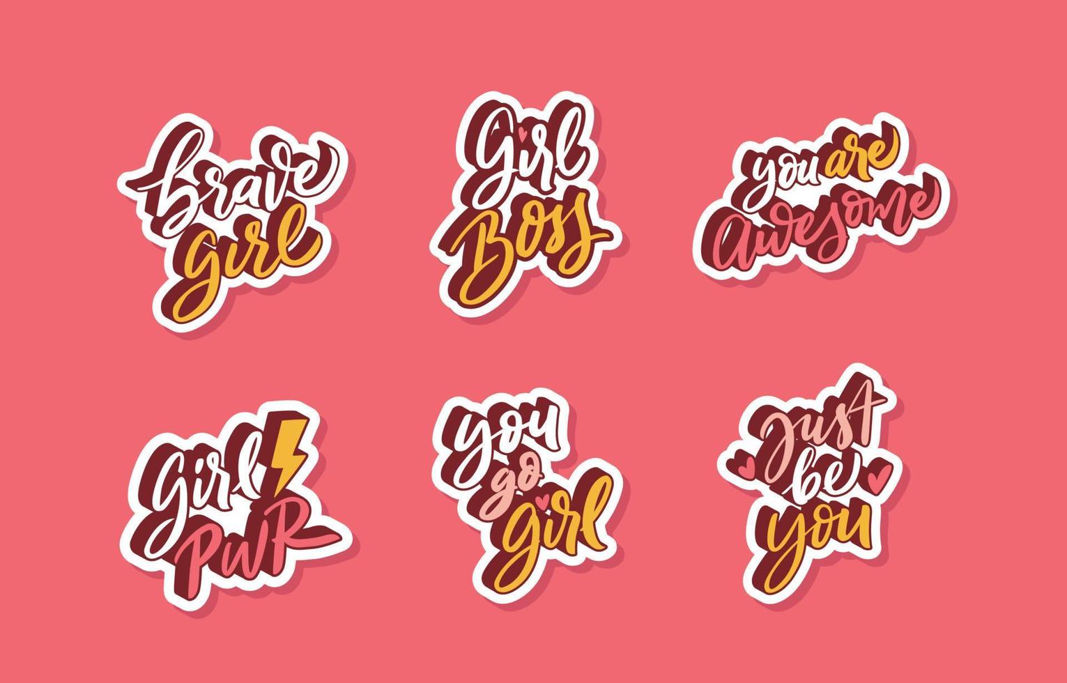 Women's Equality Sticker with Hand Lettering Concept vector