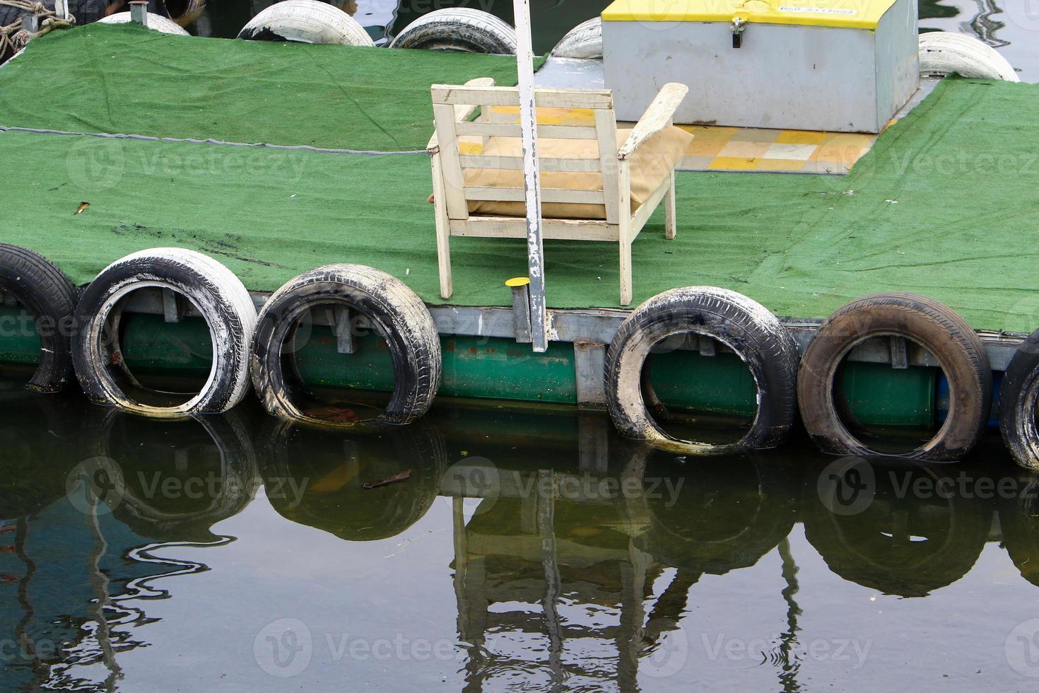 Berth for mooring boats and yachts on the seashore. photo
