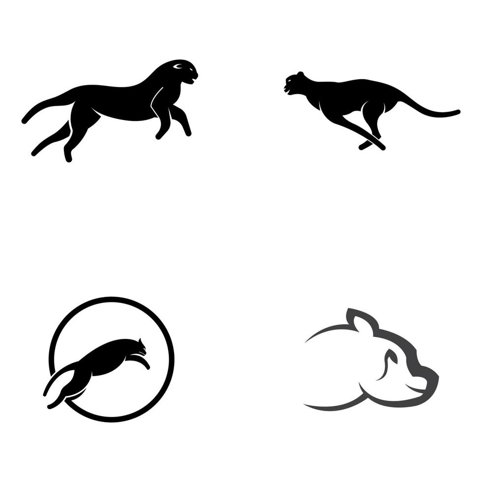 logotipo animal de guepardo con plantilla de ilustración vectorial de concepto de diseño. vector