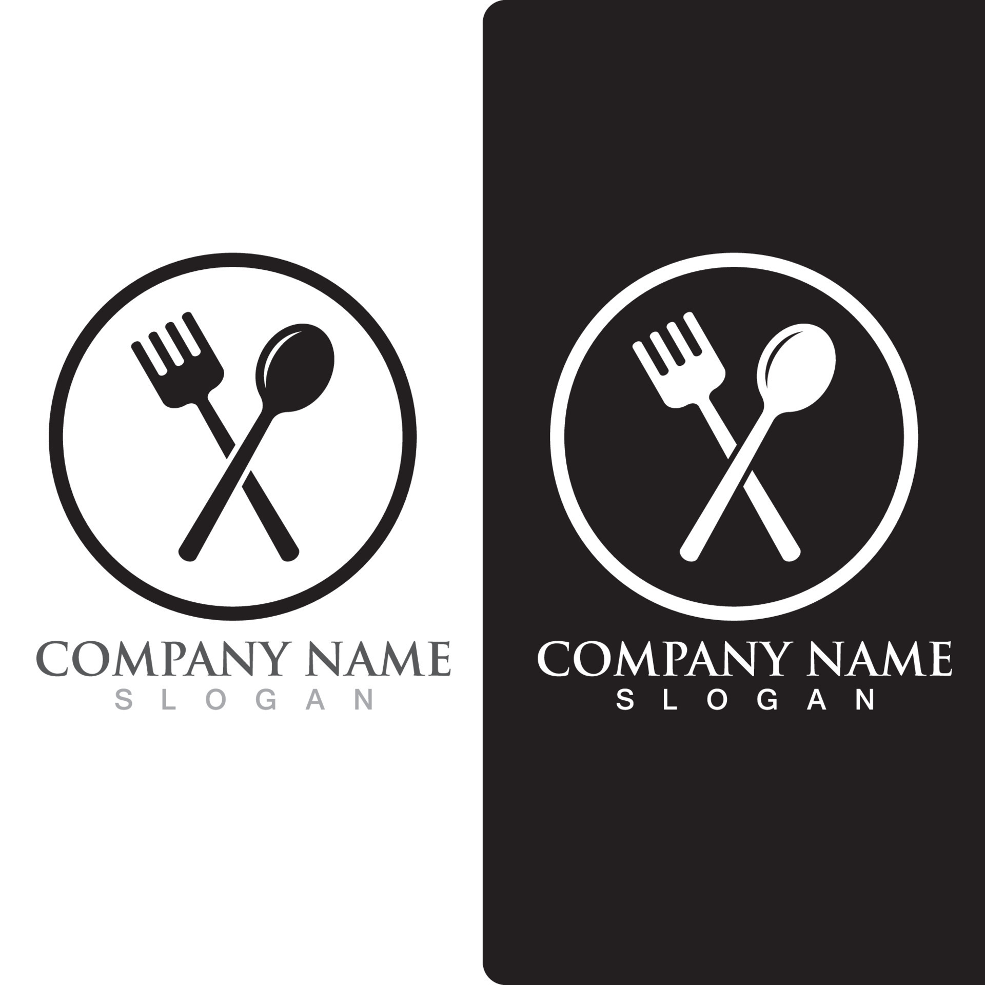 Spoon and fork logo and symbol vector 9963289 Vector Art at Vecteezy