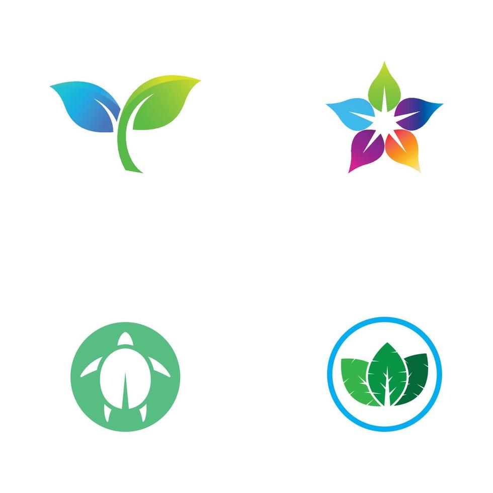 Green leaf logo. Vector design of gardens, plants and nature.