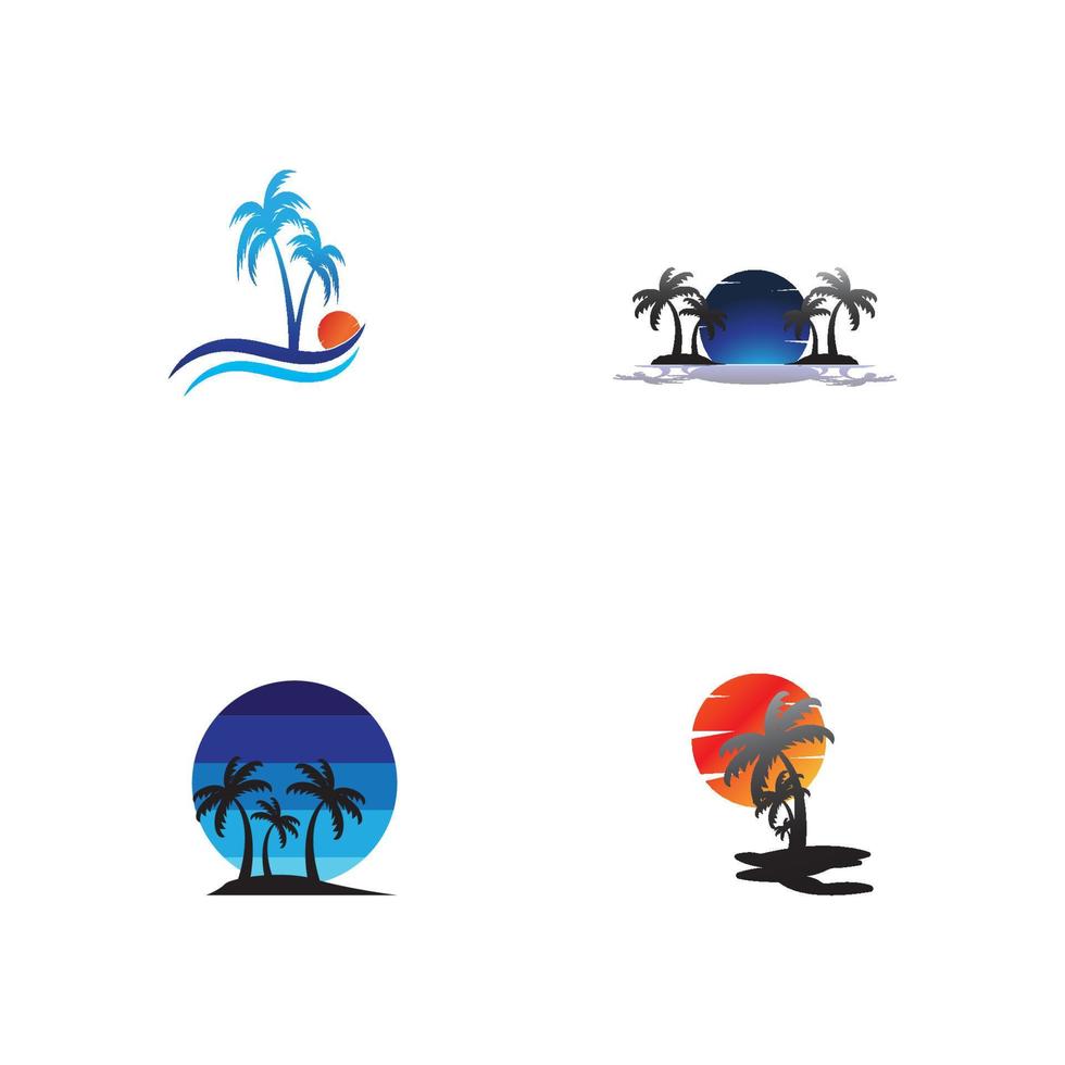 Palm tree summer logo template vector