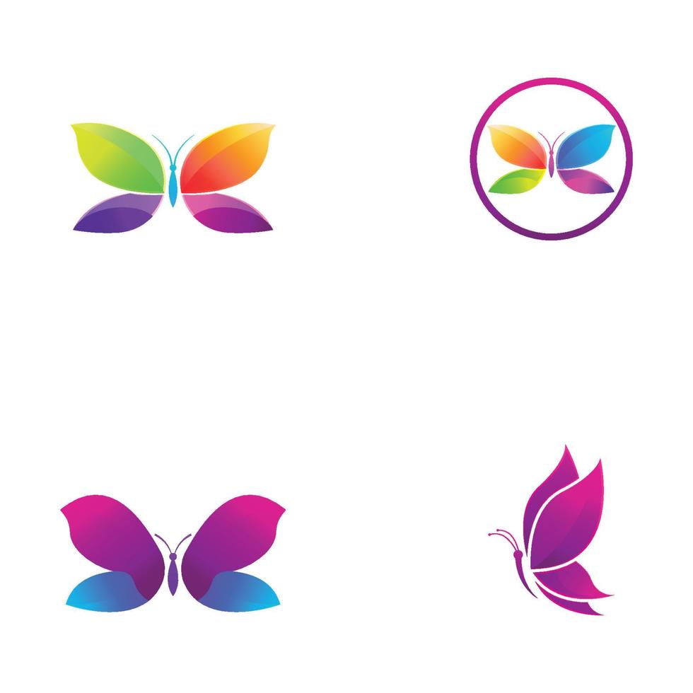 Beautiful colorful butterfly animal logo with vector illustration.