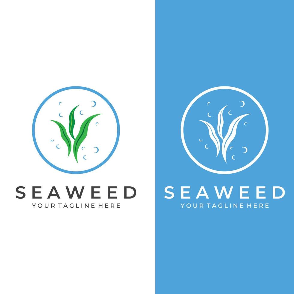 Seaweed logo with template illustration vector design.