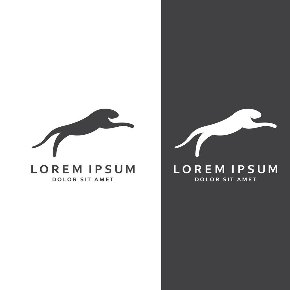 logotipo animal de guepardo con plantilla de ilustración vectorial de concepto de diseño. vector