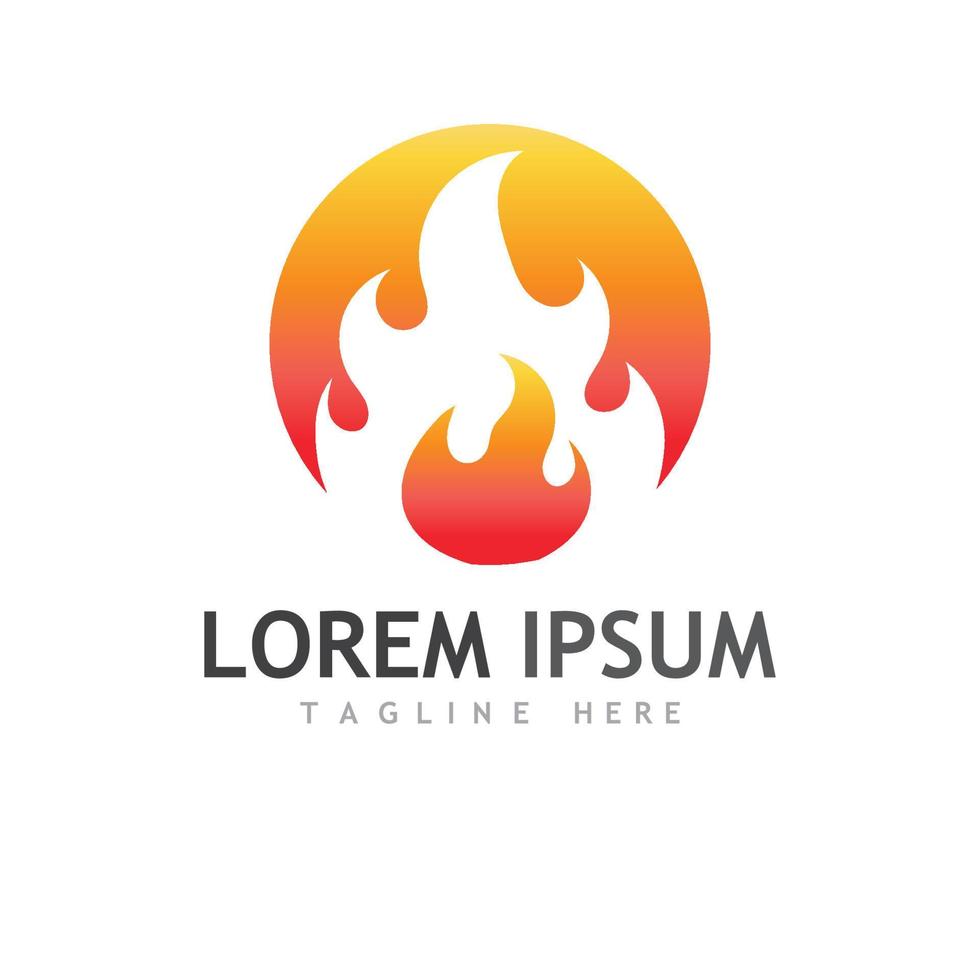 Fire or flame logo, fireball logo, and embers. Using a vector design concept.