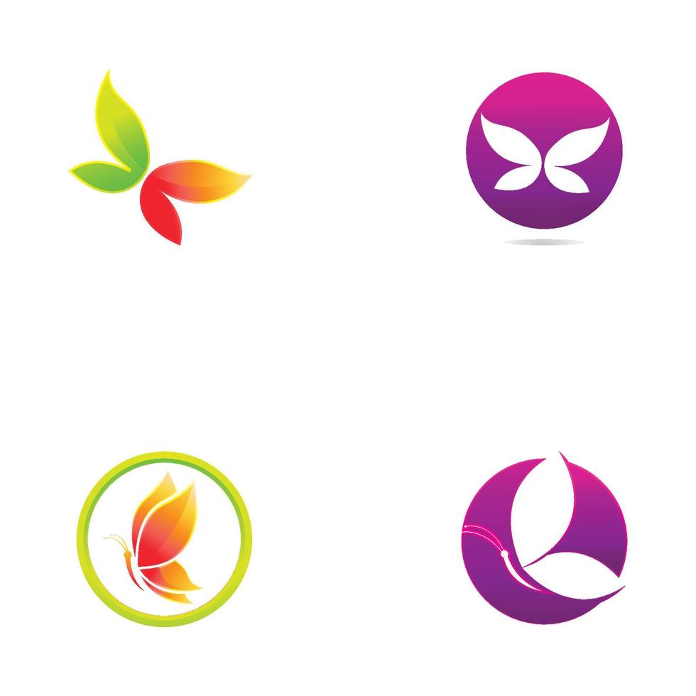 hermoso y colorido logo animal de mariposa con ilustración vectorial. vector