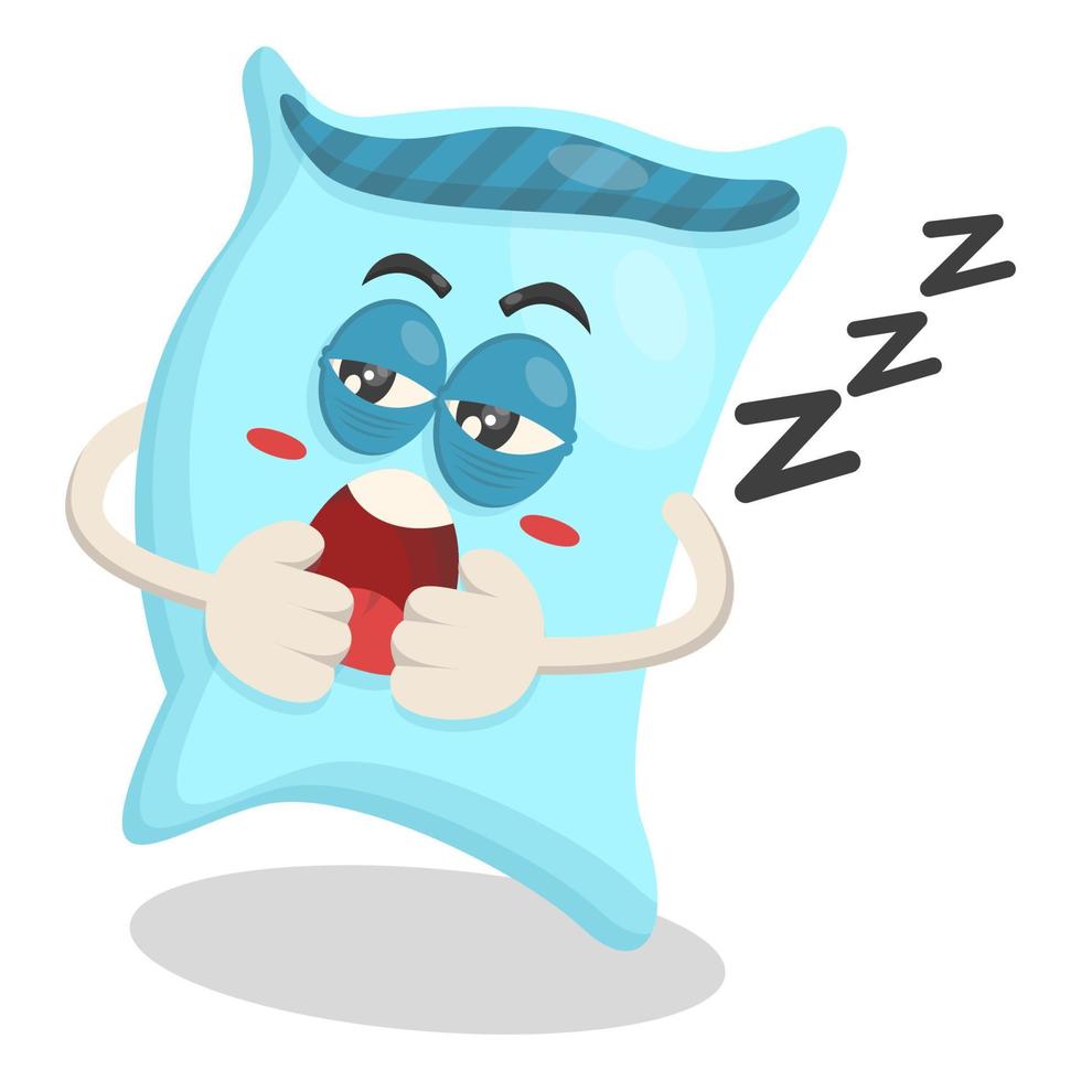 Mascot Illustration pillow sleepy character vector