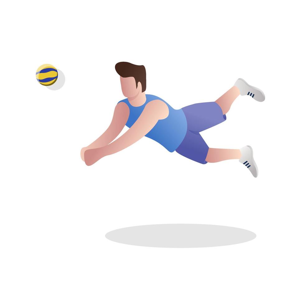 jugadores de voleibol masculino en pose jugando con pelotas. los hombres juegan voleibol. vector